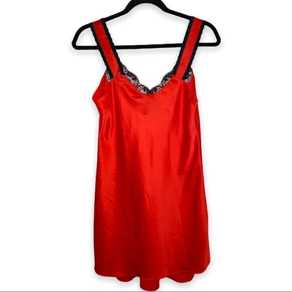 VTG Romantic Red Lace Lined Slip (S) tagged Etage by Brandywine. - Picture 3 of 4